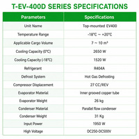 Unité de réfrigération pour véhicule électrique EV-400D à montage supérieur, DC12V/24V/250-500V, pour mini-camion frigorifique électrique