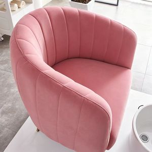 Fauteuil de pédicure rose réglable, chaise de manucure avec baignoire, siège rond pour salon de beauté et spa avec repose-pieds - Product Image 5