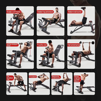 Banc de musculation pliable multifonctionnel, banc d'entraînement réglable pour hommes, idéal pour les développés couchés avec barre et les exercices avec haltères