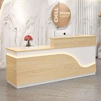 Table de réception en bois minimaliste moderne pour immeubles de bureaux pour hôtels Salons de coiffure Comptoir caisse enregistreuse Salles de réunion