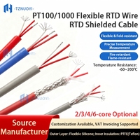 Câble flexible blindé PT100 PT1000 RTD, en cuivre étamé toronné, 3 conducteurs, haute résistance à la température, câble de capteur industriel