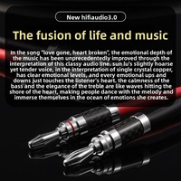 Cable de Altavoz de Audio Hi-Fi, Grado Audiófilo 5N, Conectores Banana de Cobre, Conectores BNC Tipo Y, Blindado con Lámina de Aluminio y PVC