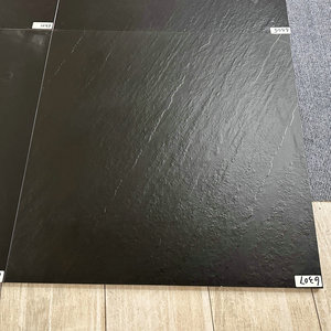 Azulejos de piedra pizarra antideslizantes modernos <span class=keywords><strong>24x24</strong></span> 600x600mm Estructura mate súper negra Uso interior de madera-para pisos Apartamentos Country - Product Image 2