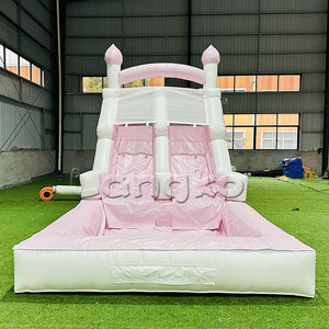 Jardin gonflable de glissière d'eau de toboggan rose pastel avec le ventilateur - Product Image 2