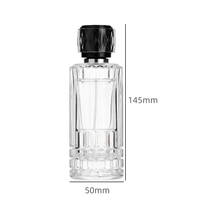 Parfum air transparent personnalisé de 100ml emballage de cosmétiques en relief transparent de luxe vaporisateur de parfum en verre avec couvercle