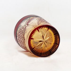 Vasos de vidrio Edo Kiriko hechos a mano de 250ml, vasos de whisky antiguos de ámbar en azul, verde, rojo y negro - Product Image 4