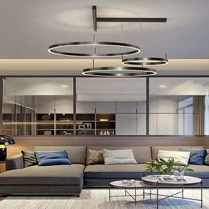 Lampe de chevet suspendue de luxe moderne Lustre loft décoratif en aluminium acrylique Éclairage de plafond suspendu LED - Product Image 3