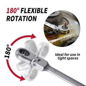 Conjunto de Chaves de Catraca Flexíveis de 14 Peças com Cabeça Flexível, Chaves Combinadas Métricas com Bolsa Organizadora - Product Image 4