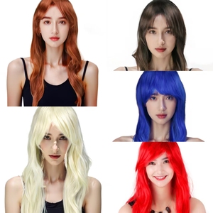 วิกผมสังเคราะห์สีแดงยาวผมหน้าม้าทนความร้อนสำหรับปาร์ตี้คอสเพลย์ใช้ในชีวิตประจำวันสำหรับผู้หญิงผู้หญิงแฟชั่นคุณภาพสูง - Product Image 2