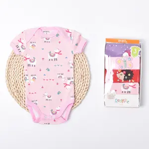 Großhandel 100% Baumwolle Kurzarm Baby kleidung Custom Print Baby Stram pler Baby Body