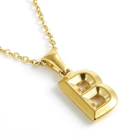 Collar Personalizado de Moda con Letra Inicial Chapada en Oro, Collar de Acero Inoxidable con Colgante, Regalos de Navidad y Cumpleaños