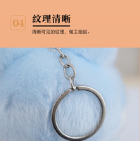 Porte-clés Kawaii Mignon en Peluche, Charm Lapin Carotte Moelleux, Jouet Animal en Peluche 3D, Pendentif de Sac à Main Lapin, Accessoires de Poupée, Porte-clés en Fourrure