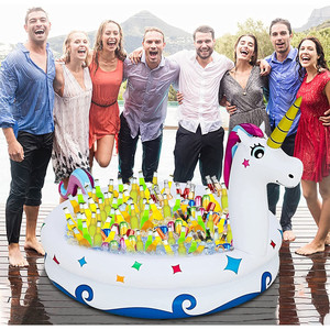 PVC Inflatable Unicorn Beverage Cooler Boat Shape Party Ice Bucket For Outdoor Gatherings - Product Image 2