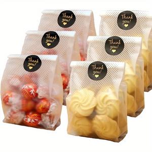 Pegatinas transparentes de celofán para envolver galletas, chocolate, productos de panadería y bolsas de pan casero de masa madre con tira de aluminio. - Product Image 2