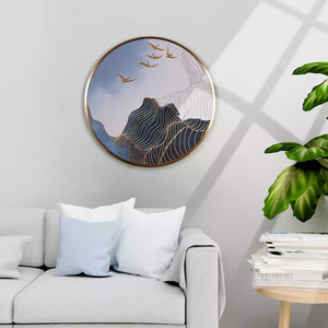 Bán Sỉ Khung Gương Tròn Nhôm Vàng Cỡ Lớn Hiện Đại Sang Trọng Cho Gia Đình Khách Sạn Trang Trí Văn Phòng - Product Image 6