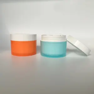 Botol krim perawatan kulit plastik PP dinding ganda silinder 200ml kosmetik untuk toples Balsem Pembersih dengan sendok
