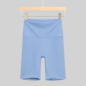 Shorts de yoga taille haute pour femmes, séchage rapide, élastiques, en Spandex/Nylon, leggings de fitness, couleur unie - Product Image 4