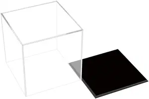 Caja de exhibición de acrílico transparente con Base negra, escaparate a prueba de polvo para juguetes de dedos de acción