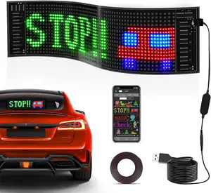 Experiência com painel matricial LED dobrável e impermeável para inovar Car Logo Text Display Led Car Sign Board LED flexível