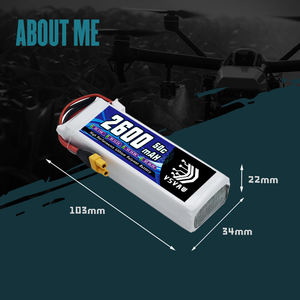 VSVAW 3S Lipo FPV无人机Lipo电池11.1V 2600毫安时50C软，带XT60插头，用于遥控汽车遥控直升机卡车遥控模型零件 - Product Image 5