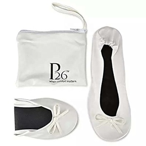Pantoufles de <span class=keywords><strong>ballerine</strong></span> confortables et pliables, sac OEM bon marché, chaussures de Ballet de fête, pantoufles de mariage - Product Image 4