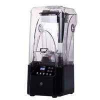 CRANDDI Blender komersial senyap, dengan pelindung dapat dilepas, Blender meja sentuh profesional merah