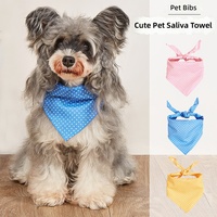 Bandana triangulaire en coton à pois pour chien, absorbant et respirant, toutes saisons