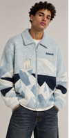Pull en maille décontracté pour homme avec logo personnalisé, motif design, manteau tricoté d'hiver, cardigan zippé à manches longues
