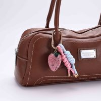 Porte-clés personnalisé en strass, motifs fruits et champignons (Ananas, Fraise, Pastèque), design dés, nœud de corde, pompon, breloques de sac OEM ODM