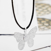 Bijoux fantaisie classique naturel véritable feuille boucles d'oreilles couleurs assorties filigrane recyclé pendentif collier