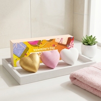 Bombes de bain en forme de cœur pour la Saint-Valentin, 100% ingrédients naturels, parfum floral, couleurs personnalisables, parfum - Cadeau pour