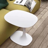 Mesa de Centro Moderna de Acero Blanco con Base Redonda y Tapa de Vidrio, Diseño de Altura Ajustable para Sala de Estar, Muebles para el Hogar