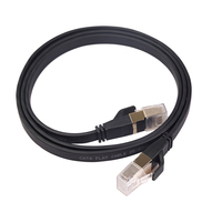 Bochara chapado en oro plano Cat8 Ethernet Rj45 Cable macho a macho multiblindado para enrutador de módem red LAN 50cm 1M 1,8 m 3m