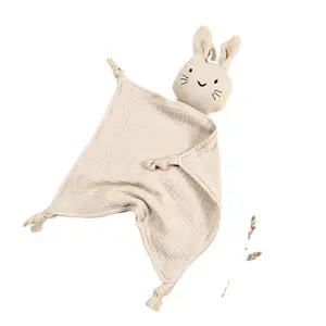 CottonBaby color Blanket Towel Bibs Infant Comfort Sleeping Cat Doll Newborn Soft Cotton Muslin Blanket Bibs