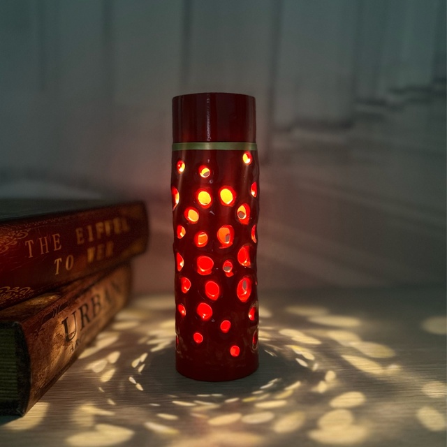 Custom Rechargeable GlowWaves Modern Resin Lamp | Warm Artistic Glow | Decorative Bedroom Night Light