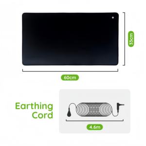 Tapis de mise à la <span class=keywords><strong>terre</strong></span> 60*33CM / 23.6*13 pouces avec cordon de mise à la <span class=keywords><strong>terre</strong></span> de 4.6m et <span class=keywords><strong>outil</strong></span> de test pour réduire l'inflammation améliorer l'énergie - Product Image 2
