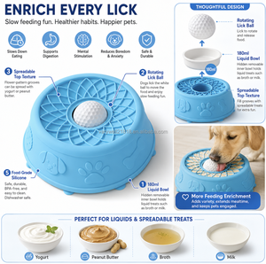 VaryWell Ciotola Antiscivolo con Pallina per Alimentazione Lenta, Giocattolo in Silicone per Cani e <span class=keywords><strong>Gatti</strong></span>, Antiansia, per Snack Liquidi e Licking - Product Image 3