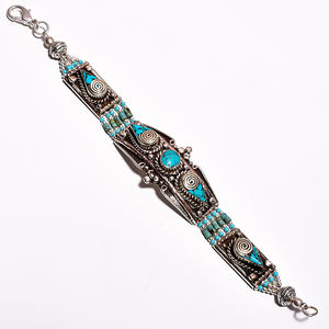 Bracelet tendance, bracelet antique népalais en argent tibétain, bijoux de la Saint-Valentin - Product Image 2