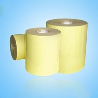Papier Glassine Blanc/Jaune 120gsm 150gsm, Papier Antiadhésif Enduit de Silicone, Rouleau Jumbo pour Autocollants Adhésifs