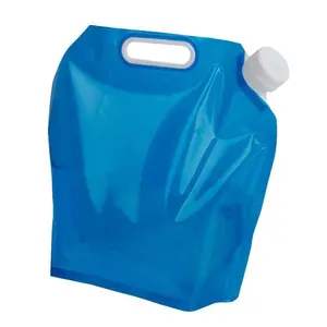 5l Premium Collapsible Water Container Bag Food Grade Clear Plastic Storage Jug  No-leak Freezable Foldable Water Bottle