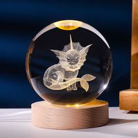 6cm Pokémon point dessin animé boule de cristal ornements personnalisé boule de cristal cadeau d'anniversaire pour enfants