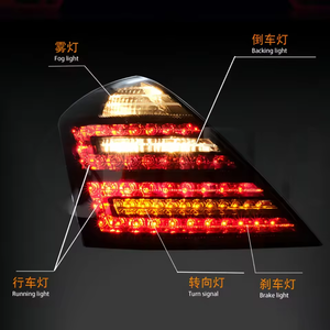 ไฟท้าย LED ดีไซน์สองแถวสวยหรู เลนส์ใส สำหรับรถยนต์เมอร์เซเดส เบนซ์ เอส-คลาส W221 (2006-2009) |   ชุดอัพเกรดเฟสลิฟท์เป็นรุ่นใหม่แบบ OE - Product Image 5