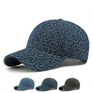 Gorra de béisbol de mezclilla ajustable con jacquard de moda al por mayor, gorra de béisbol de 6 paneles con visera curva - Product Image 2