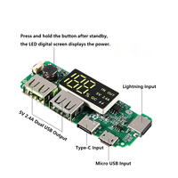 Cargador de Batería de Litio con Módulo de Carga USB Dual LED 5V 2.4A Micro/Tipo-C para Banco de Energía Móvil 18650 con Protección de Circuito