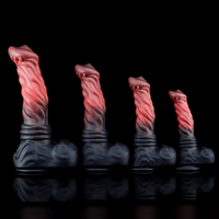 Dildo réaliste en silicone en forme de grand monstre fantastique, pénis d'animal cheval avec ventouse, jouet sexuel géant et souple pour femmes et couples