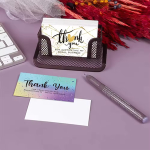 Venta al por mayor bajo MOQ logotipo personalizado impreso a todo color diseño gracias postales promoción negocios gracias tarjetas - Product Image 6