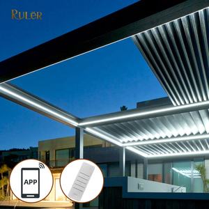 Pergola automatique Bioclimatique de jardin extérieur avec <span class=keywords><strong>led</strong></span> Pliante motorisée Toit à persiennes rétractable Pergola en aluminium - Product Image 1
