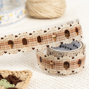 1 rollo de cinta de la serie Crochet Fun, cinta realista estilo crochet con una ligera textura de tela vintage - Product Image 3