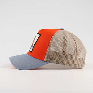 Hanway Factory Wholesale Custom Woven Patch Logo Mesh Trucker Hat 5 Panel Pre-Curved Brim Flannel Terry <b>Fabric</b> Business Fashion - Product Image 3