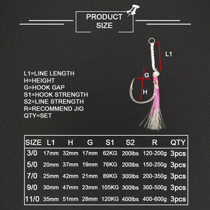 XUHANG, gancho <span class=keywords><strong>de</strong></span> asistencia para Jigging lento con púas, señuelo <span class=keywords><strong>de</strong></span> pesca <span class=keywords><strong>de</strong></span> arrastre <span class=keywords><strong>de</strong></span> tiburón y bagre con brillo luminoso UV <span class=keywords><strong>de</strong></span> una sola lengüeta - Product Image 3